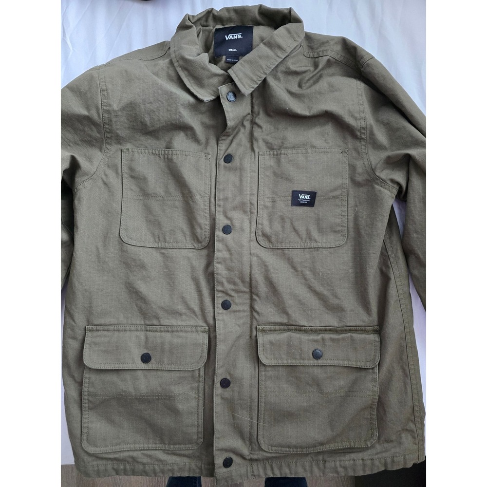 Vans Men's Utility‎ Jacket Field Workwear Green Small Button Front Casual